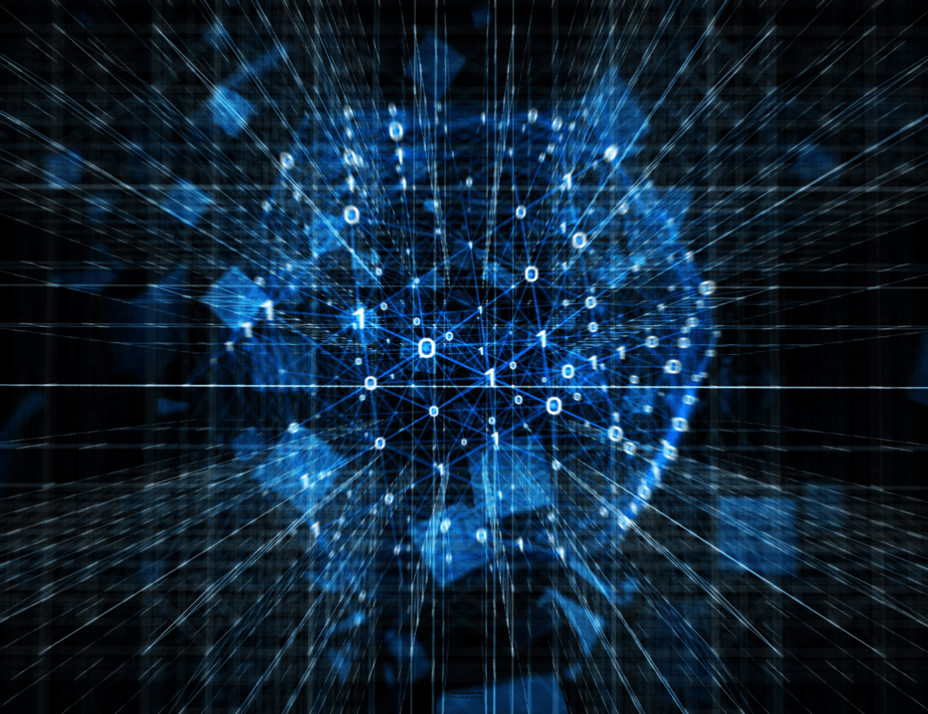 Stylistic image of digital letters and numbers