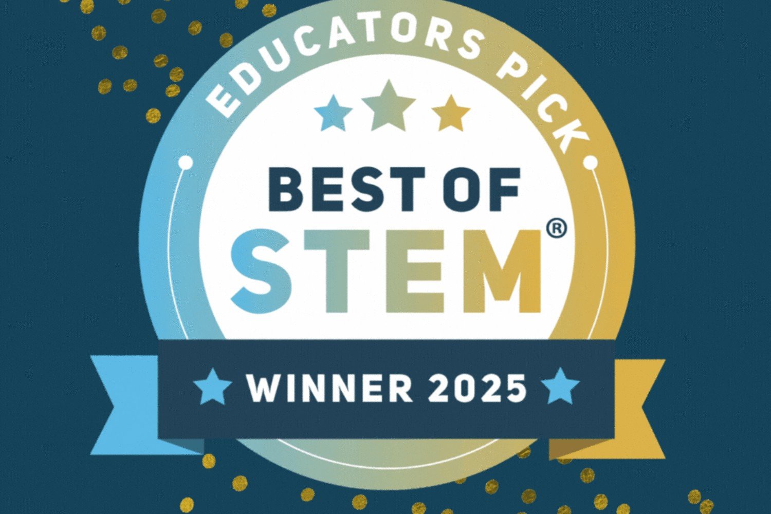 Award seal designating a winner of the Best of STEM award for 2025